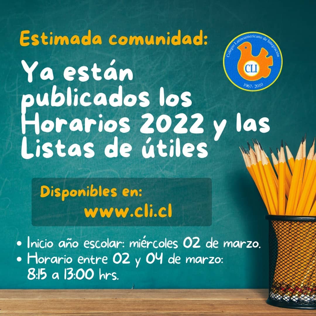 utiles horarios inicio cleses2022