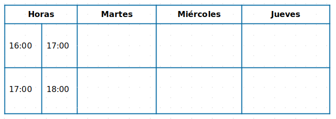 horario llenar